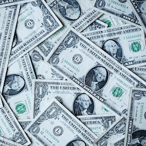 Pile Of Single Dollar Bills
