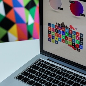 Laptop Screen With Design Color Palettes